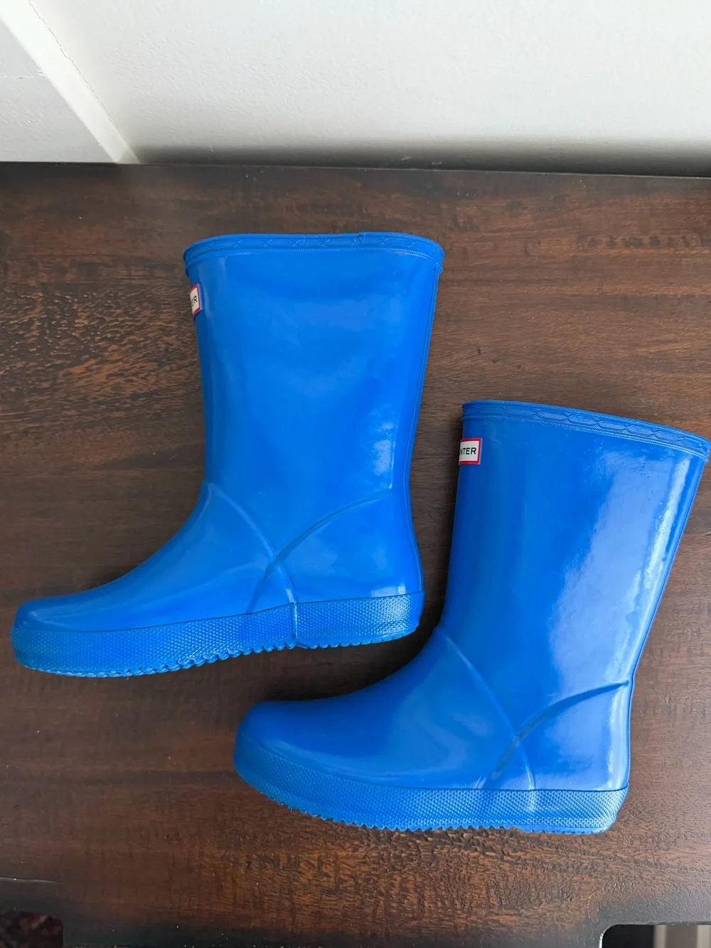 Hunter Kids Royal Blue Glossy First Classic Rain boot US 13